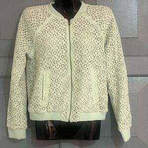 Victoria Beckham for Target Mint Green Eyelet Girls Zip Up Jacket Sz XL